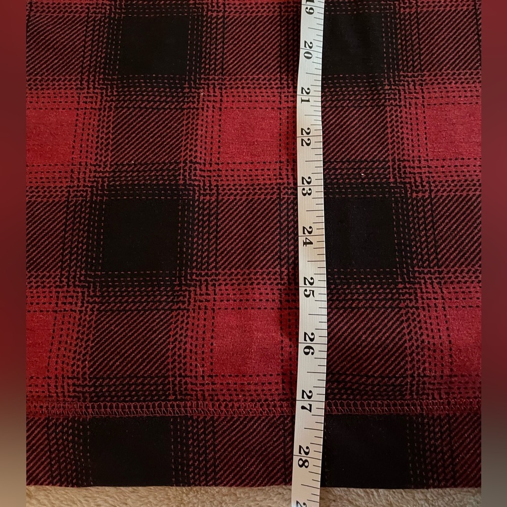 Women’s J. Jill Red and Black Plaid Turtleneck/cowl neck Top Plus 4X - Picture 6 of 6